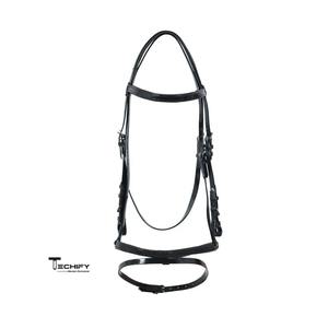 Brida de sillín inglesa bellamente hecha para caballos Snaffle de PVC suave con relleno y riendas a juego Caballos cómodos - Product Image 6