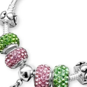   Bracelet Starter Shield pour femme, élégant, vert, rose et or, avec pendentif bouclier, bijou de mode, accessoire de poignet stylé - Product Image 6