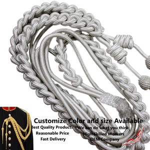 Handmade Aiguillette <b>Braided</b> <b>Cord</b> Silver Thread Wire Ceremonial Uniform Cosplay Shoulder <b>Cord</b> - Product Image 3