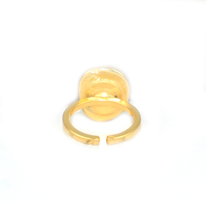 Antique Design Agate Slice Gemstone Fancy Shape <b>24K</b> <b>Gold</b> Plated Free Size <b>Ring</b> Jewellery For Women Girls Wholesale Bulk - Product Image 3