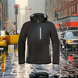 Chaqueta Bomber Holgada con Capucha para Hombre, Cierre de Cremallera, Impermeable, Resistente al Viento, Ecológica, Ropa Urbana de Primavera - Product Image 5