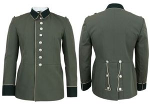 <b>Men's</b> Uniform Fleece Overcoat Breathable Durable Custom Eco-Friendly 100% Wool White Piping WW2 German M35 Tunic - Product Image 5