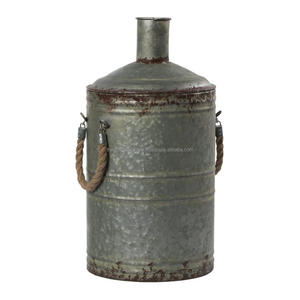 Maceta Vintage de granja, regadera galvanizada, manijas de cuerda, jarra antigua, regadera de Metal rústico, regadera, regadera - Product Image 1