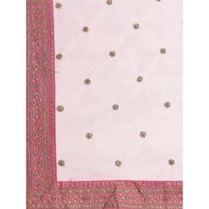 Vêtements de mariage de couleur rose hypnotique brodés en satin Lehenga Choli - Product Image 2