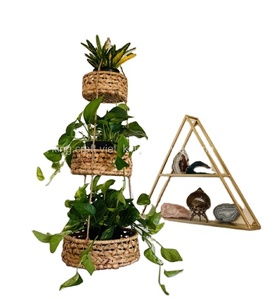 VietNam 3-Tier <b>Hanging</b> Fruit <b>Basket</b> Water Hyacinth Woven <b>Storage</b> for Kitchen Home Laundry-Competitive Price From King Craft Viet - Product Image 1