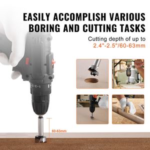 16-Pcs Forstner <b>Drill</b> <b>Bit</b> Set Carbon Steel Universal Shank 1/4\" to 1 5/8\" for <b>Wood</b> Drilling - Product Image 4