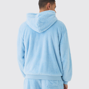 Vente chaude : Sweat à capuche oversize en molleton bouclette 450 g/m² pour homme, personnalisable avec impression en relief, de luxe, style streetwear, vierge - Product Image 4