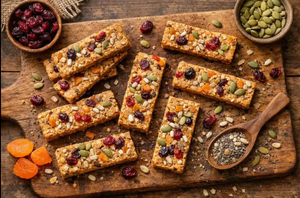 Barres de riz brun croustillantes et snacks soufflés - Céréales énergétiques nutritives avec des noix, riches en fibres, prêts à consommer, friandise sucrée - Product Image 6