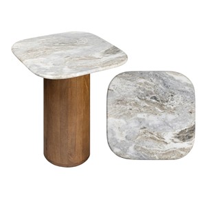 Mango Wood Minimalist <b>Square</b> <b>Side</b> <b>Table</b> Natural Finish Wholesale India - Product Image 2