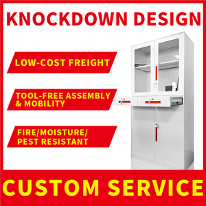 Chnsmile Nhiệm Vụ Nặng Nề Thủy Tinh Kim Loại Nội Thất Văn Phòng Tủ Lưu Trữ Hiện Đại Tủ Hồ sơ Đu Cửa Ra Vào Cho Nhà Bếp Trường Sử Dụng - Product Image 3