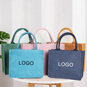 Sac fourre-tout en jute vert de qualité supérieure, écologique, réutilisable, avec longues poignées - Product Image 6