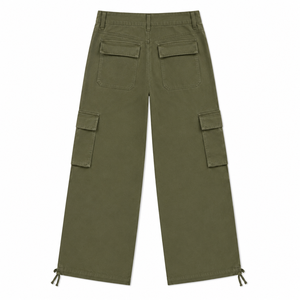 Women High Waist Wide Leg Utility Cargo <b>Pants</b> Cotton Twill Streetwear Baggy Fit Multi Pocket Style Casual Outdoor Fashion <b>Pants</b> - Product Image 2