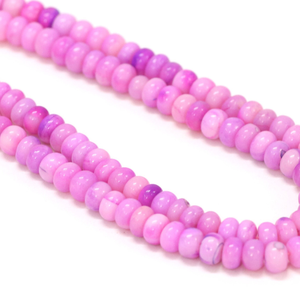 Hermosas cuentas de ópalo rosa lila oscuro en forma de rondel liso, cuentas de ópalo rosa en forma de rondel liso de 16 pulgadas, cuentas de piedras preciosas de CALIDAD, joyería. - Product Image 6