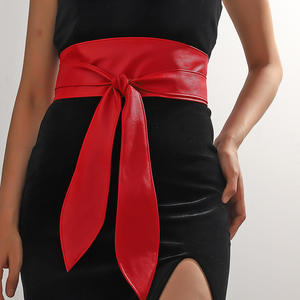 Women's Belt Fashion <b>Black</b> PU Leather <b>Wrap</b> Belt for Dress Cowhide Obi Waist Accessories Christmas Gift Business Style - Product Image 1