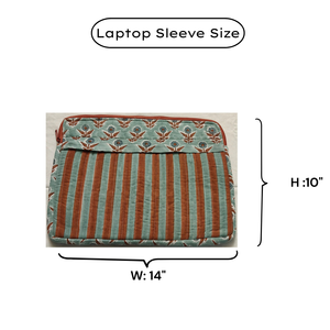 Sac à dos matelassé artisanal indien haut de gamme en coton, imprimé au bloc, multi-poches zippées, durable, doux et classique pour le bureau - Product Image 6