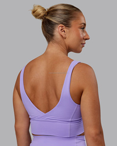 ชุดกางเกงขาสั้นสีม่วงและบราของผู้หญิงแห้งเร็วระบายอากาศได้ชุดออกกำลังกายยิม2ชิ้นชายหาดฤดูร้อนโลโก้กำหนดเอง - Product Image 4