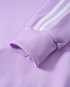 Lavender Women Hoodie and Jogger Set Solid Color Two Piece Tracksuit Casual Lounge Outfit Full Sleeve Fleece Sportswear - Product Image 5