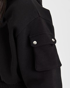 Conjunto de Sudadera y Pantalones de Chándal de Invierno para Mujer, con Apliques Personalizados, Estampado, Cremallera, Color Liso, 100% Algodón, Rosa - Product Image 2