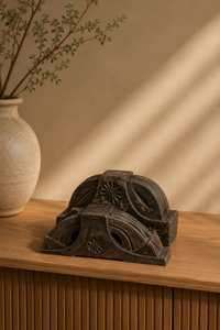 Support décoratif floral sculpté à la main en bois massif pour table d'appoint, console, table basse, salon, chambre à coucher - Product Image 4