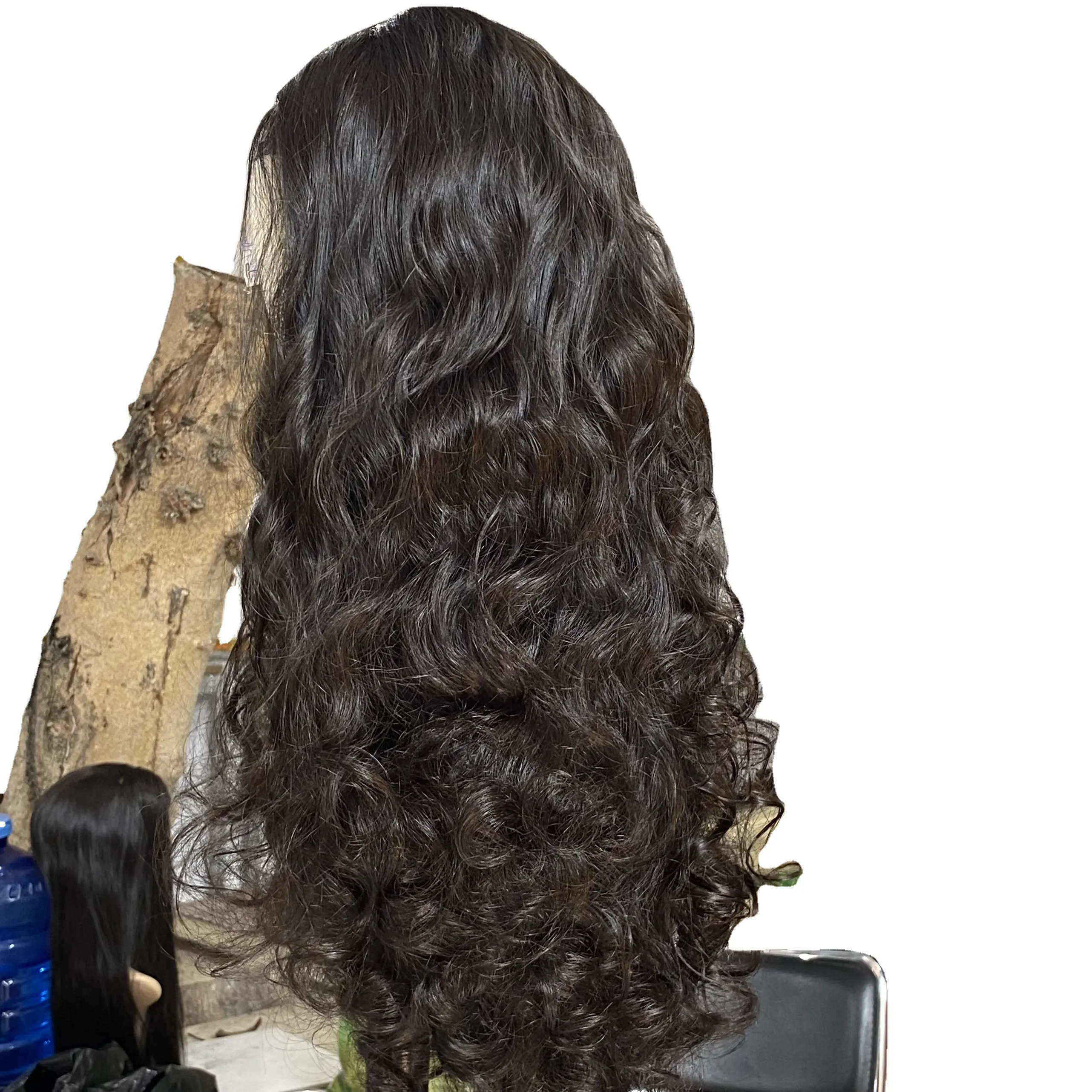 Personalizar Color Precio al por mayor 2024 Tendencia HD Encaje 13x6 Bouncy Curly Donor Cabello humano Pelucas de cabello crudo para mujeres negras