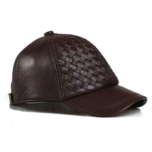 Customized Logo Wholesale Leather Vintage Baseball Cap Autumn Thickened Windproof Warm Baseball Cap - Product Image 4