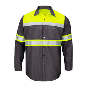 Camiseta de Trabajo para Hombre, Personalizada, de Alta Calidad, de Algodón Ignífugo, Transpirable, de Manga Corta, con Alta Visibilidad y Reflectante - Product Image 4