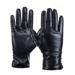 Outdoor Winter Warm Customized Men's Leather <b>Gloves</b> High Quality Comfortable Solid Color Wholesale Price - Product Image 1