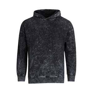 Sweat à capuche vintage pour homme, 100% coton épais, imperméable, coupe oversize, délavé à l'acide et au sel, couleur unie - Product Image 6