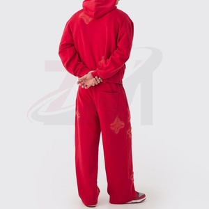 Conjuntos deportivos de algodón 100% personalizados para hombre, estampados, extragrandes, con efecto desgastado, de manga larga, elegantes y a precio económico. - Product Image 2