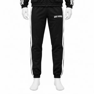Conjunto de chándal cortavientos con capucha para hombre, color negro, personalizado, chaqueta con cremallera de manga larga, ligero, diseño de logotipo personalizado - Product Image 5
