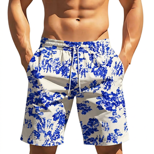 <b>Men's</b> Floral Print Board Shorts Mid Waist Drawstring Quick Dry Casual Swim <b>Trunks</b> - Product Image 3