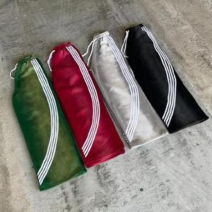 Pantalon de survêtement homme streetwear personnalisé en coton molletonné épais à rayures sur le bas, taille haute, coupe large et décontractée, effet usé, haute qualité - Product Image 4