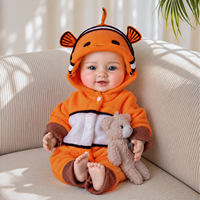 Poupées Reborn Babeside Lyle 15 pouces, corps en vinyle et tissu, cheveux sculptés à la main, tenue de poisson-clown orange, fournisseur OEM ODM