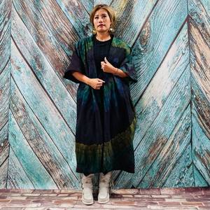 Belle Nouveau Kimono Robe D'été Surdimensionné Vacances Look Boho Festival Bohème Boho Chic À La Mode Femmes Tie Dye Kimono - Product Image 3