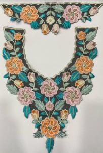 Trendy Embroidered Organza <b>Sew</b>-<b>on</b> <b>Patches</b> Sequins Indian Ethnic Suits Gowns Kurti Blouse Decoration Boutique Garment Work Honey - Product Image 3