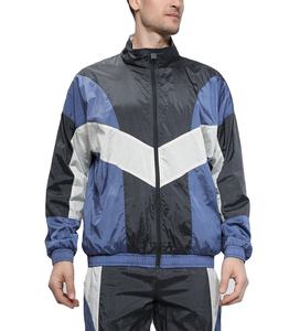 Chaqueta Cortavientos Deportiva Impermeable de Talla Grande al por Mayor, Chaqueta de Nailon Personalizada con Capucha Transpirable para Hombre, Bloques de Color - Product Image 1