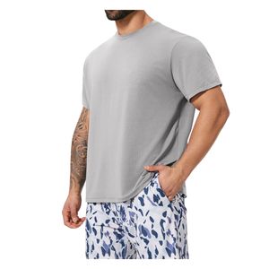 เสื้อยืดแขนสั้นสำหรับผู้ชายระบายอากาศได้ดีคอกลมทรงหลวมสำหรับกีฬาวิ่งลำลองย้อนยุคออกแบบได้ตามต้องการ - Product Image 4