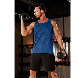 Débardeur Homme Personnalisé Respirant Coupe Décontractée Coton Lourd 180g Col Rond Appliqués Vêtements de Fitness Vente Directe Usine - Product Image 1