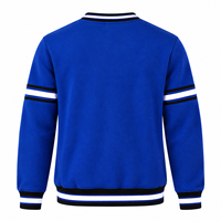 Sweat-shirt à col rond pour homme avec patch lettres grecques, poche kangourou, bordure côtelée rayée, manches longues, décontracté