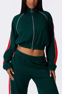 Ensemble de survêtement deux pièces pour femme : veste zippée à manches longues et pantalon large – Tenue décontractée pour le sport, le fitness et l'entraînement en salle de sport - Product Image 6