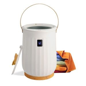 Asciugamani Elettrico da 20L con Display LCD, Bordo Bianco e Giallo, Manico Effetto Legno, Temperatura Massima 130°C, Attrezzatura per Asciugatura - Product Image 6