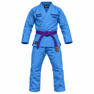 Kimono de Jiu-Jitsu unisexe avec veste enveloppante personnalisée, lettrage de marque sur mesure et pantalon d'entraînement d'arts martiaux assorti, uniforme - Product Image 1