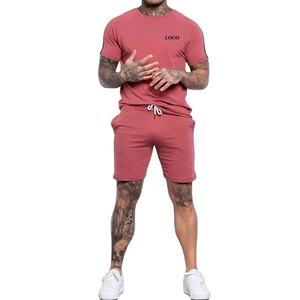 Conjunto de camiseta y pantalones cortos de manga corta ajustados para hombre de último diseño 2025 colección de verano de algodón 100% oferta en línea - Product Image 1