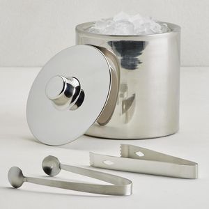 Seau à glace décoratif haut de gamme en métal pour champagne, vin, bière, refroidissement de la glace, avec finition élégante en acier inoxydable - Product Image 1
