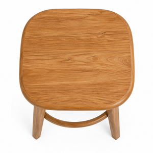 Solid Teak Wood Scandinavian Modern <b>Dining</b> <b>Table</b> Rounded Square <b>Top</b> Circular Ring Base Eco-Friendly Durable School Apartment - Product Image 2