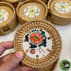 Woven/Rattan Cup Tray Handmade Rattan Fiber For Cup Placement <b>Table</b> Decoration Home Craft Sourced From Vietnam Bulk - Product Image 1