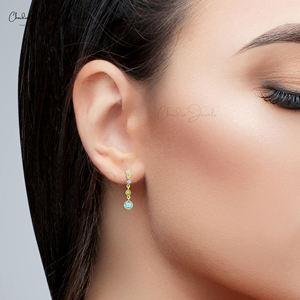 Prêt à expédier : Boucles d'oreilles pendantes en argent sterling 925, authentiques, multi-pierres précieuses, bijoux de mode pour femmes, au prix d'usine - Product Image 3