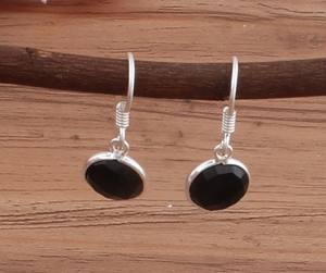 Vente en gros de pierres précieuses géométriques en onyx noir naturel, argent sterling 925, plaqué argent, luxe pour mariage, prix de gros du fabricant - Product Image 6