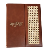 Porte-menu en cuir/PU de qualité supérieure, durable, format A4, design en bois de canne, logo personnalisé pour restaurant, hôtel, bar, stockage ISO