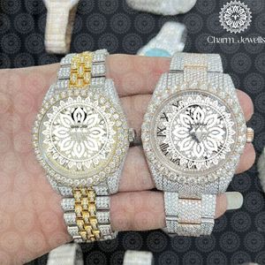 Reloj de Cuarzo Analógico de Acero Inoxidable de Lujo Charm Jewellis, Esfera Redonda de 38 mm con Incrustaciones de Diamantes, Cierre Plegable, Unisex - Product Image 3